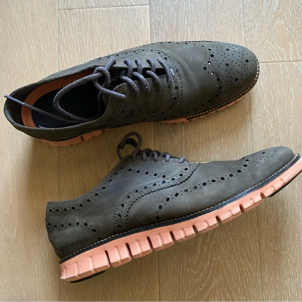 Cole Haan Zerogrand Wingtip Oxford Shoes magnet suede canyon sunset men 9.5 m